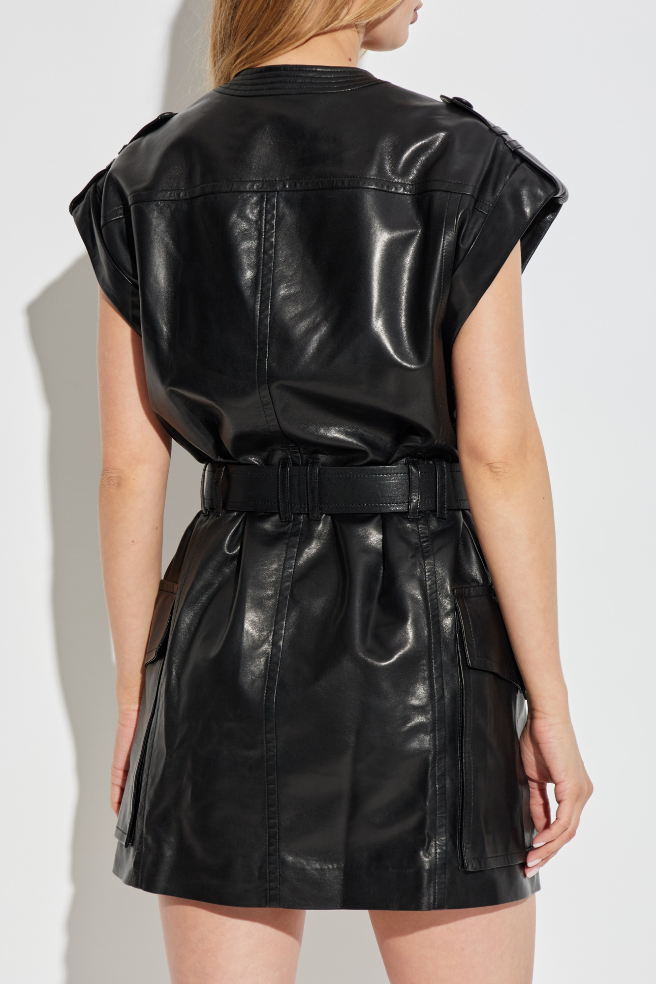 BALMAIN ブラック ミニドレス Balmain ブラック ボイル ドレープ ミニ ドレス - ランウェイ
